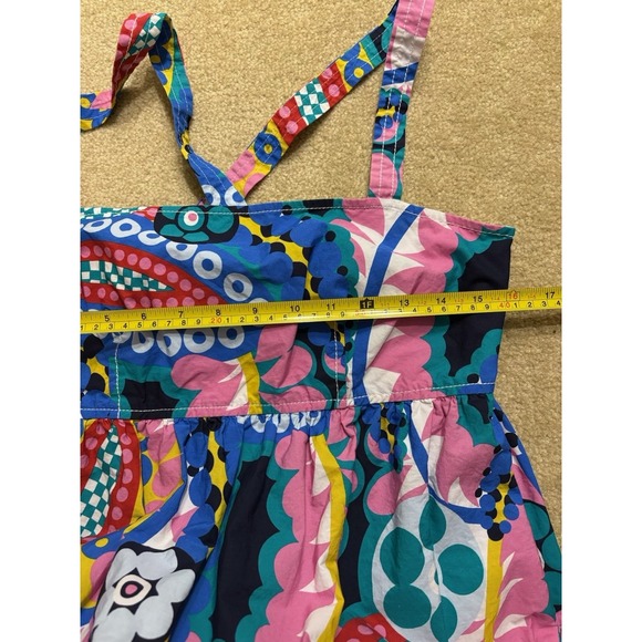 J. Crew Apron Maxi Dress Ratti Kaleidoscope Floral Size 10 - Picture 7 of 10